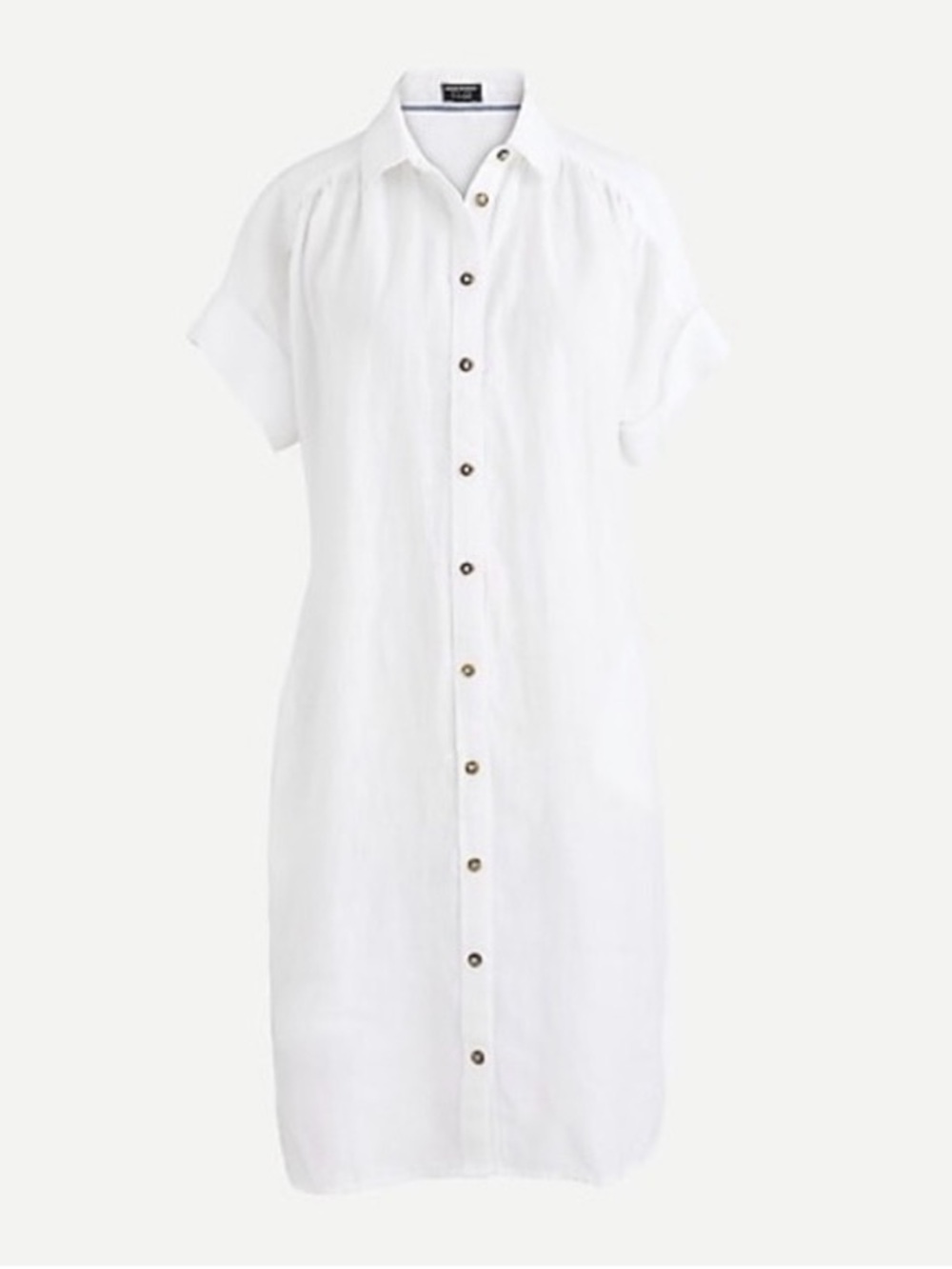 J. Crew White Linen Button Front Shirt Dress Size XS- Baird McNutt